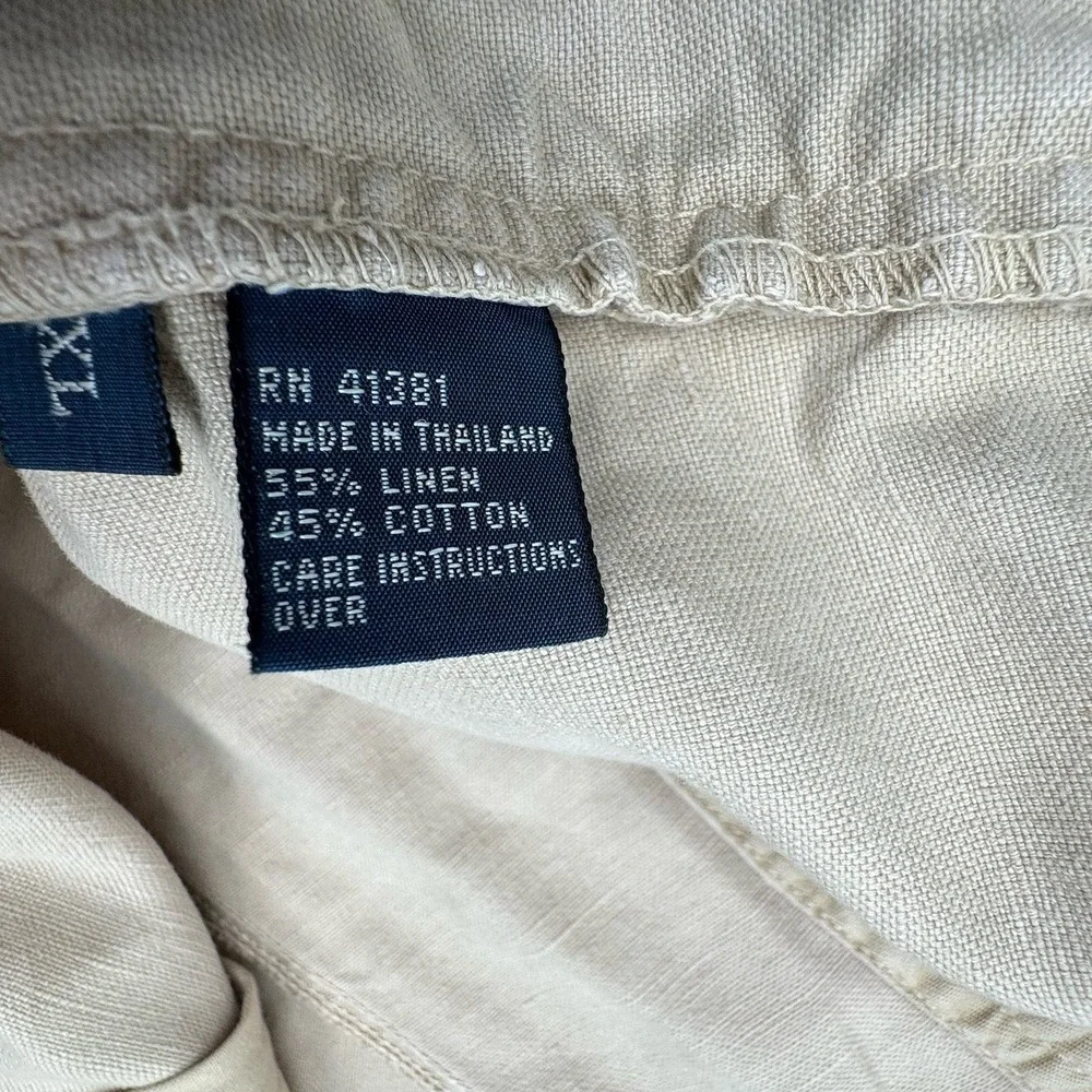 Polo Ralph Lauren Mens Sz XL 38x10 Cargo Linen Blend Shorts Preppy Casual VTG